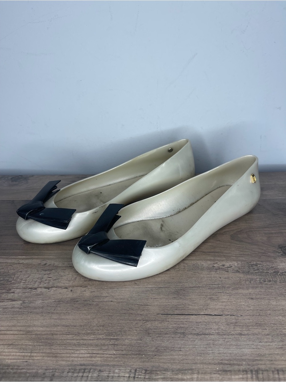 Women's‎ Melissa Space Love arrow Cream Ballet Flats slippers  shoes size 7